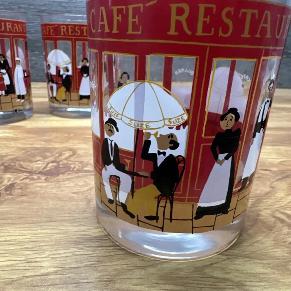 1960s Cera Cafe Restaurant Lowball Double Old Fashioned Glasses
